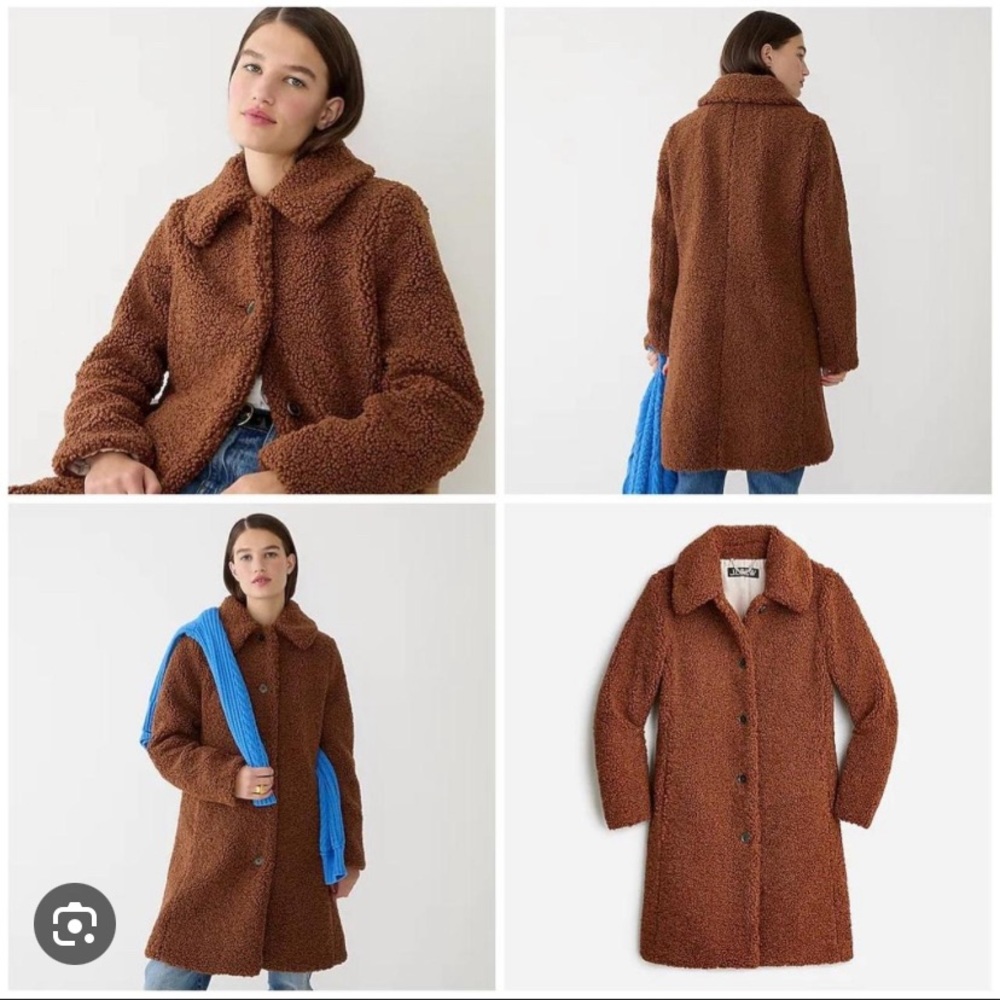 J.Crew Camel colored teddy sherpa coat-NWT